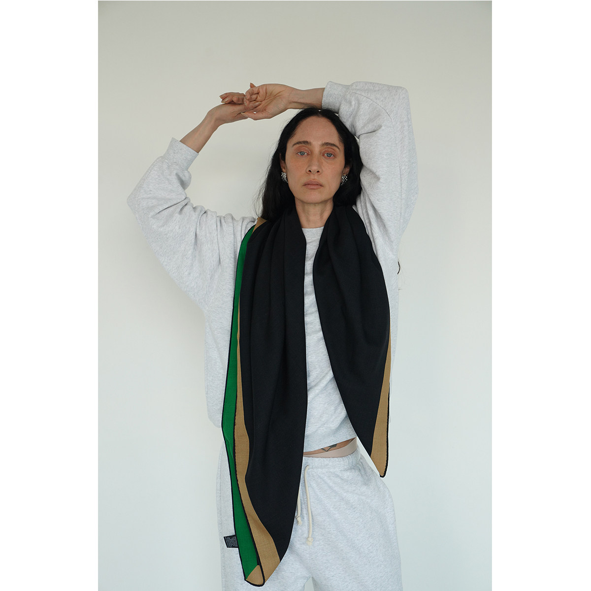 ABow2025高定高密重工撞色围巾