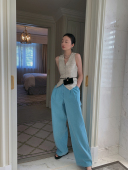 女春宽松高腰休闲裤 ABow 牛仔裤 高品质彩色阔腿裤 进口精梳棉牛仔