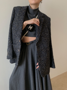 Bow 外套女春装 意大利进口tweed 延续中性无性别廓形西装 经典