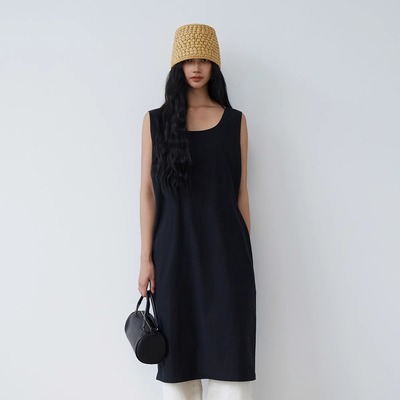 ABow初夏复古极简宽松H版连衣裙