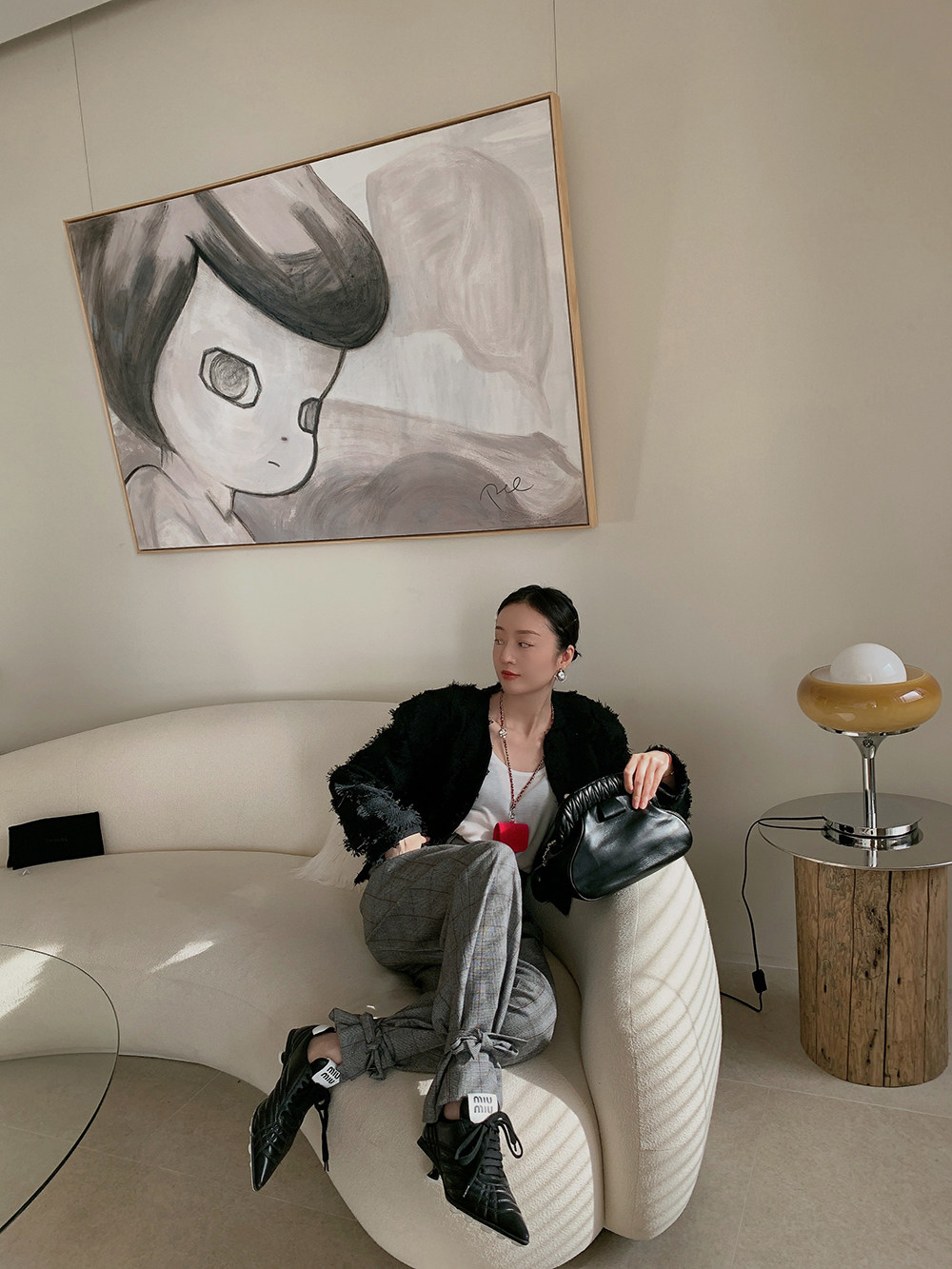 a bow | 法式奢华复古简约廓形/纯手工拉毛高级工艺编织外套