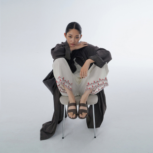 Bow 宽松直筒九分裤 2025 复古南亚风情刺绣花边抽绳经典 「夏」