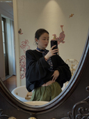 蝙蝠长袖 结构卫衣 粗针平纹100%双面棉针织 短款 Bow 2023