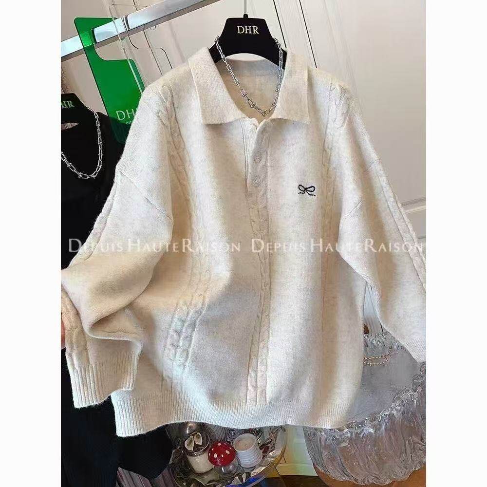 超大码300斤慵懒风麻花翻领针织衫毛衣秋冬新款宽松遮肉打底上衣