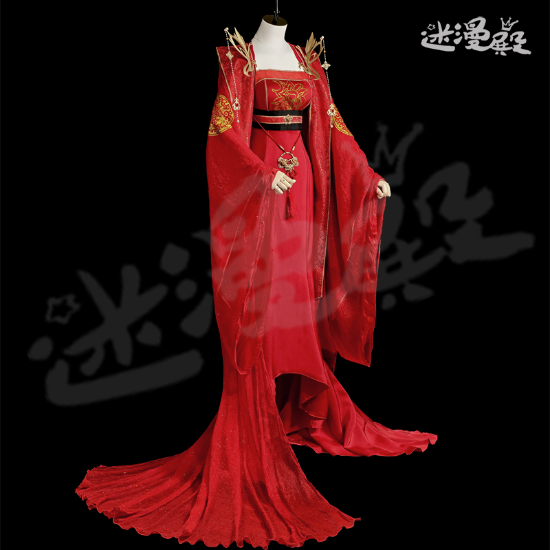 迷漫殿 碧蓝航线 滨江誓约婚服 牡丹红 cos服来图定制cosplay定做