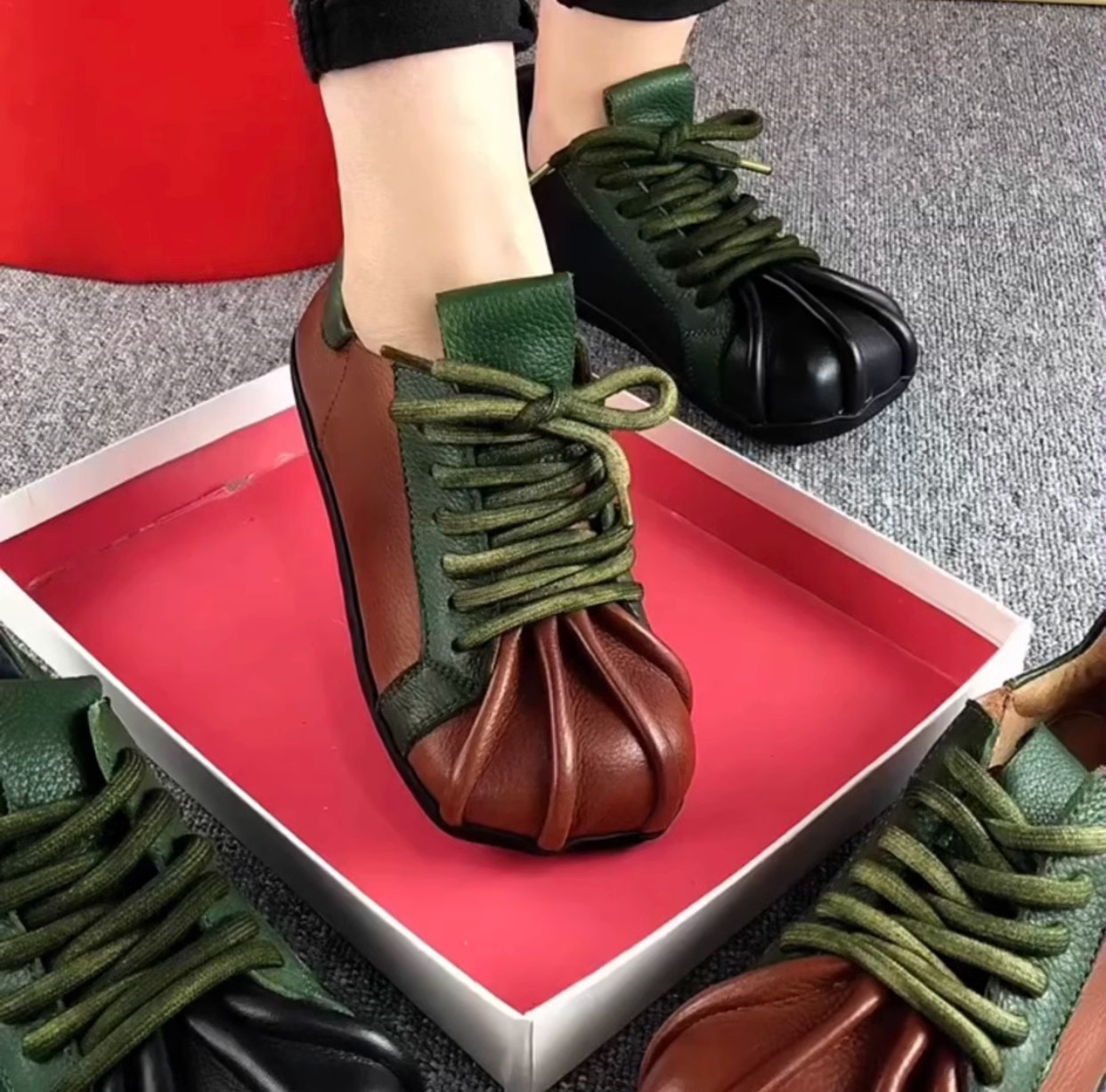 真皮短靴软皮复古女靴