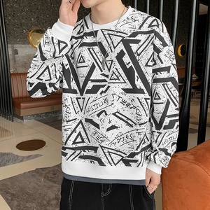 71172-P50春秋季卫衣服男士假两件宽松打底衫韩版潮流长袖T恤图片