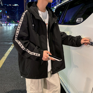 JK801-P70外套男秋季港风潮牌高街连帽上衣ins潮流百搭宽松夹克