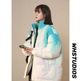 M08-特P75扎染渐变棉服男款冬季韩版潮流棉衣潮牌立领宽松，女装棉衣/棉服，电商D310（原电商305）
