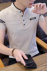 8009夏季新款短袖T恤男夏装宽松帅气男士POLO衫休闲男装图片