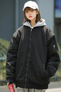 89309-P100港风夹克可拆卸连帽棉衣加厚情侣宽松保暖外套图片