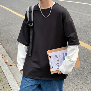 8521-P40圓領衛(wèi)衣男春季ins潮牌港風外套設計感春秋潮流寬松圖片