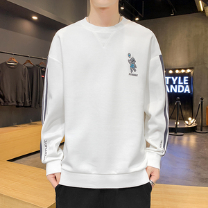 71981-P53圓領(lǐng)衛(wèi)衣男2022新款春裝T恤寬松潮流百搭長袖打底衫圖片