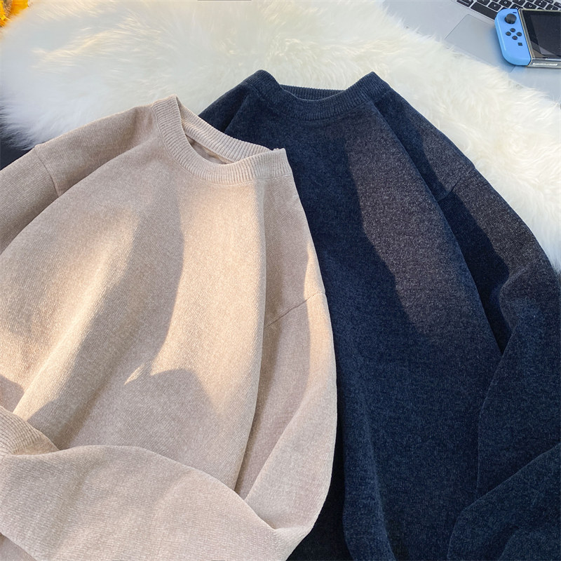 M860-P45港风宽松情侣休闲毛衣男ins潮百搭纯色针织衫男士，男装针织衫/毛衣，电商D310（原电商305）