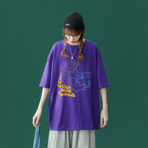 T802-P25短袖T恤男夏季潮牌潮流宽松上衣服情侣半袖新款图片