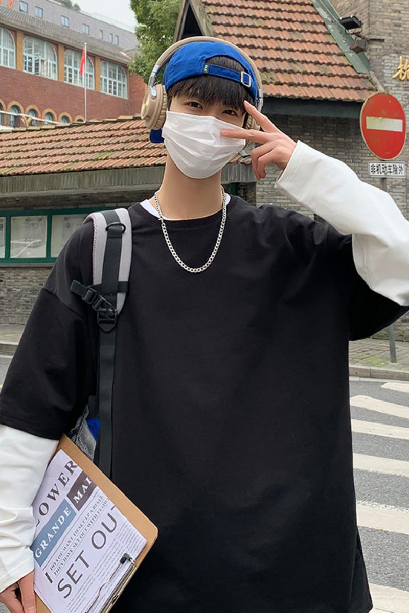 8521-P40圆领卫衣男百搭宽松ins潮牌纯色港风宽松帅气打底衫,男装卫衣,电商D310（原电商305）