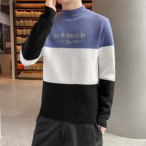 79333-P55秋冬日系宽松毛衣男潮牌圆领针织衫休闲百搭线衣潮