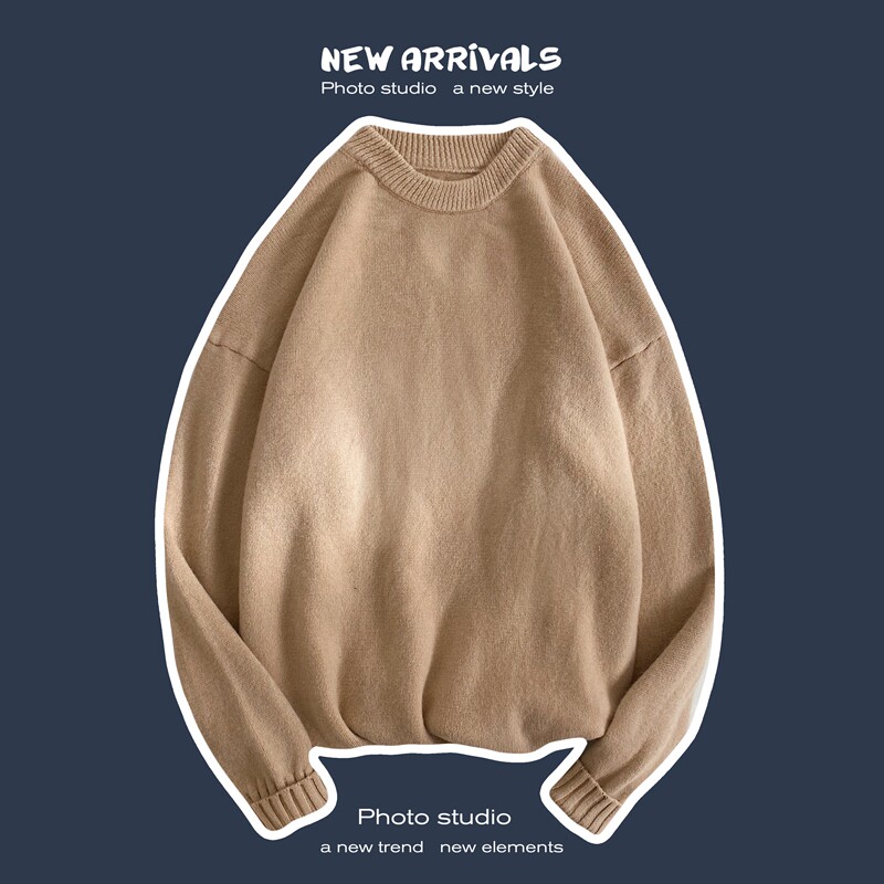 M701-P43男士毛衣冬季宽松休闲打底针织衫韩版潮流ins港风纯色，男装针织衫/毛衣，电商D310（原电商305）