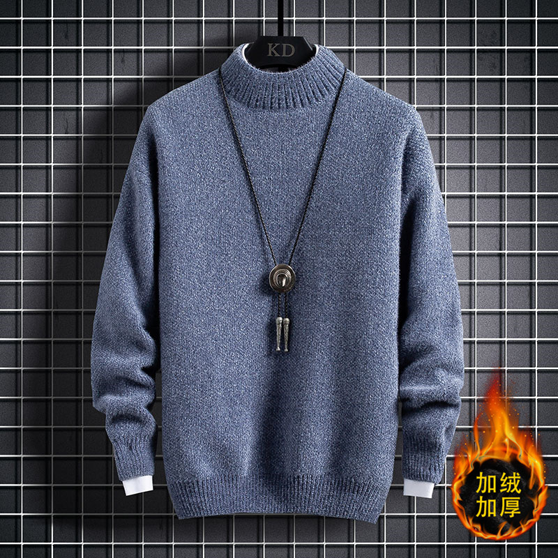99101-P63秋冬季毛衣服加绒加厚男士打底针织衫半高领潮流,男装针织衫/毛衣,电商D310（原电商305）