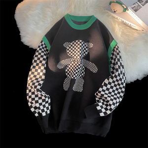 Y613-P60软糯假两件毛衣男学生韩版潮流设计感针织衣冬,男装针织衫/毛衣,电商D310（原电商305）