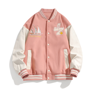 JK027-P70棒球服男春秋设计感小众港风chic复古刺绣情侣夹克外套
