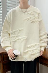 WASSUP HAPPY毛衣男士冬季款潮牌痞帅宽松针织衫复古慵懒线衣外套图片