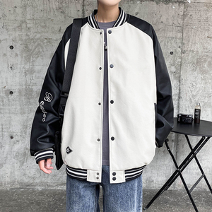 JK283-P100皮衣男春秋款潮流帅气港风夹克棒球服冬季外套图片