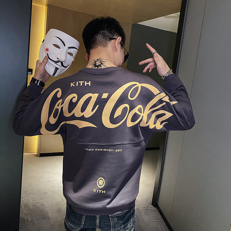 81206-P55社会人卫衣男潮牌修身圆领秋冬网红长袖衣服图片