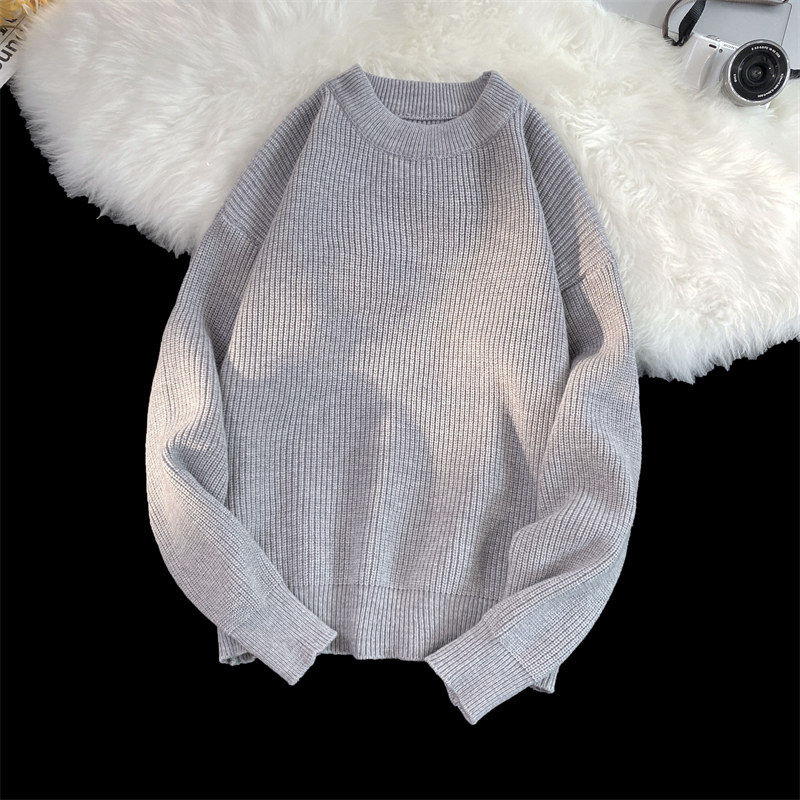 M869-P55港风宽松新款情侣休闲毛衣男ins潮百搭纯色针织衫男士，男装针织衫/毛衣，电商D310（原电商305）