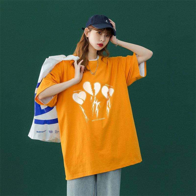 T803复古短袖t恤男夏季潮流ins潮牌情侣衣服百搭宽松大码图片