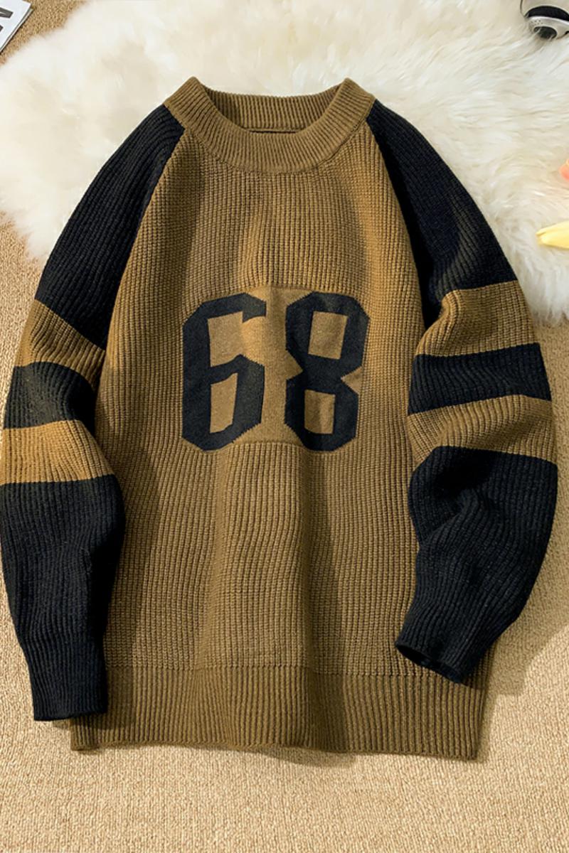 M876-P55美式潮牌毛衣男士秋季大码针织衫宽松休闲无帽外套,男装针织衫/毛衣,电商D310（原电商305）