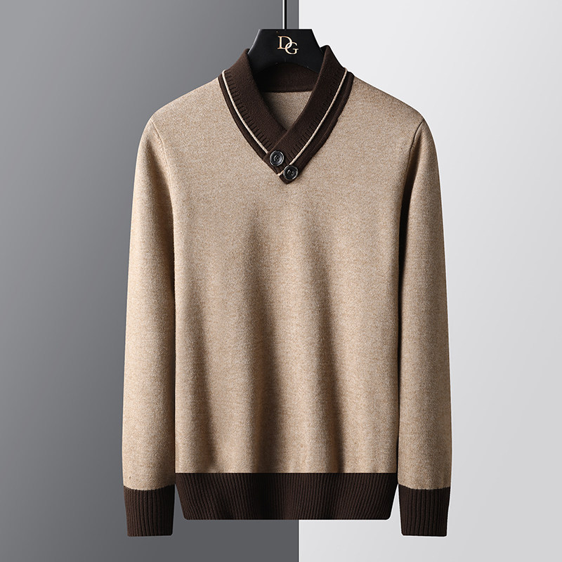 6718-P50半高领毛衣男潮流时尚修身针织衫帅气简约线衣弹力打底衫，男装针织衫/毛衣，电商D310（原电商305）