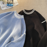 M858-P55毛衣男款秋冬季港风宽松慵懒风针织衫ins潮牌外套，男装针织衫/毛衣，电商D310（原电商305）