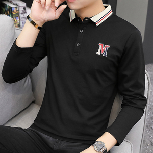 6630男士长袖t恤个性男装秋季新款翻领薄款韩版POLO衫图片