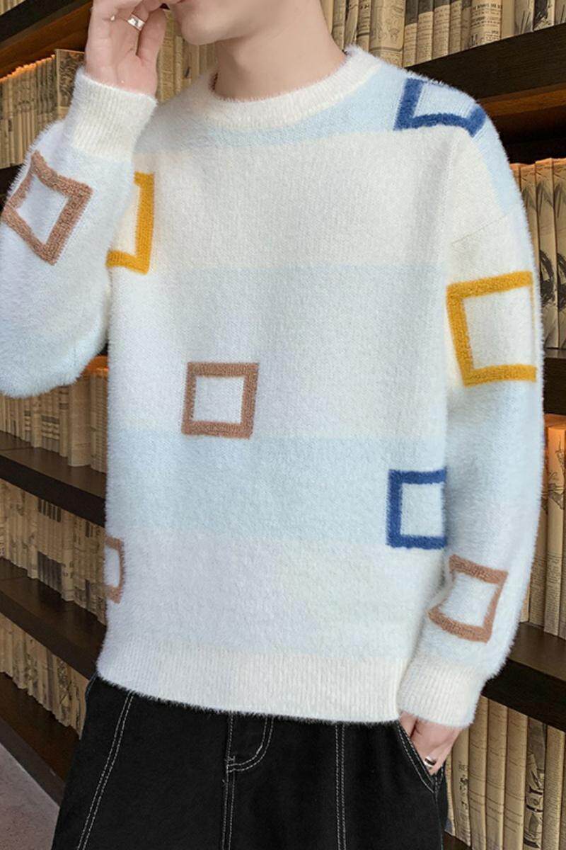 79156-P60毛衣男士秋冬季加绒加厚中领针织衫潮流保暖上衣服,男装针织衫/毛衣,电商D310（原电商305）