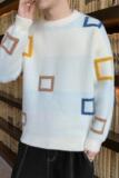 79156-P60毛衣男士秋冬季加绒加厚中领针织衫潮流保暖上衣服，男装针织衫/毛衣，电商D310（原电商305）