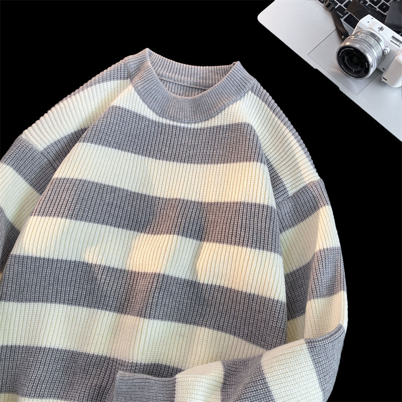 M857-P55毛衣男秋冬季慵懒风港风chic潮流针织衫宽松休闲情侣外套，男装针织衫/毛衣，电商D310（原电商305）