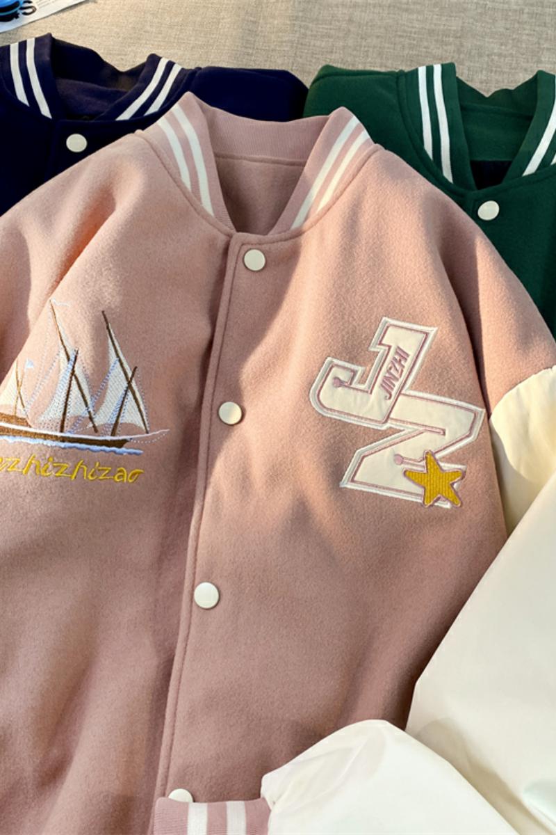 JK27-P75美式高街棒球服外套男春秋季潮牌潮流ins宽松港风夹克,男装夹克,电商D310（原电商305）