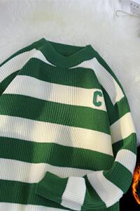 M855加绒-P65毛衣男士秋冬季潮牌ins港风日系宽松潮流加绒加厚