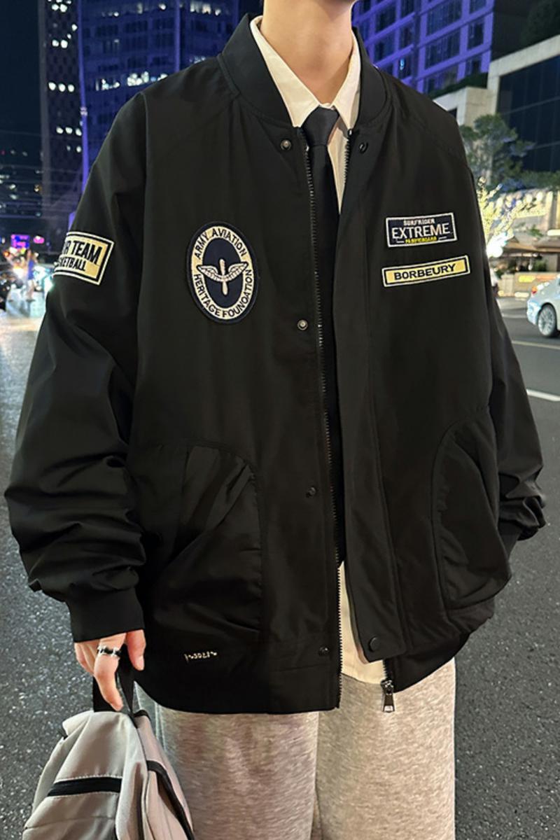 83092-P75棒球服外套男秋季美式潮牌复古男装宽松飞行员夹克,男装夹克,电商D310（原电商305）