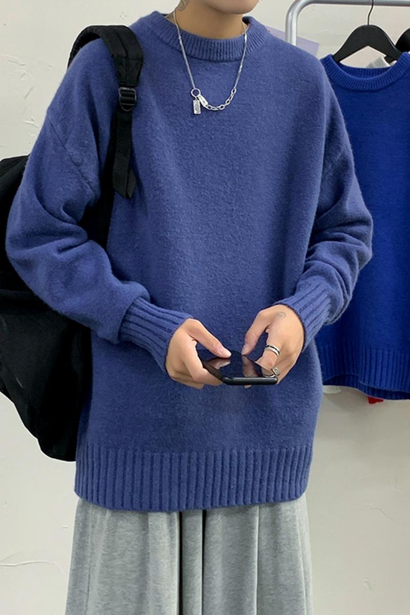 M701-P43纯色毛衣男士秋冬季外套休闲宽松针织衫情侣港风男装,男装针织衫/毛衣,电商D310（原电商305）