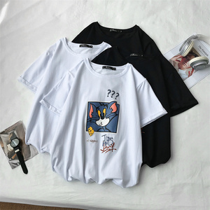 中性TX02-P25短袖白t恤男夏ins潮牌冰感潮宽松潮流情侣纯棉港风,日系穿搭的美图片