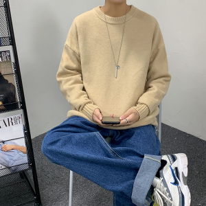 M701-P43纯色毛衣男士秋冬季外套休闲宽松针织衫情侣港风男装图片