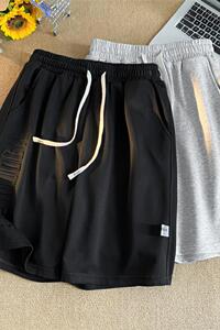 HK222-P39港风短裤运动休闲裤男女夏季新款钢印宽松直筒情侣图片