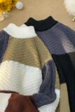 2145-P45撞色毛衣男士秋冬款半高领针织打底衫男生加厚保暖毛线衣，男装针织衫/毛衣，电商D310（原电商305）