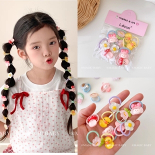 可爱儿童卡通皮筋宝宝扎小揪揪拇指发圈女童不伤发发绳婴幼儿皮圈
