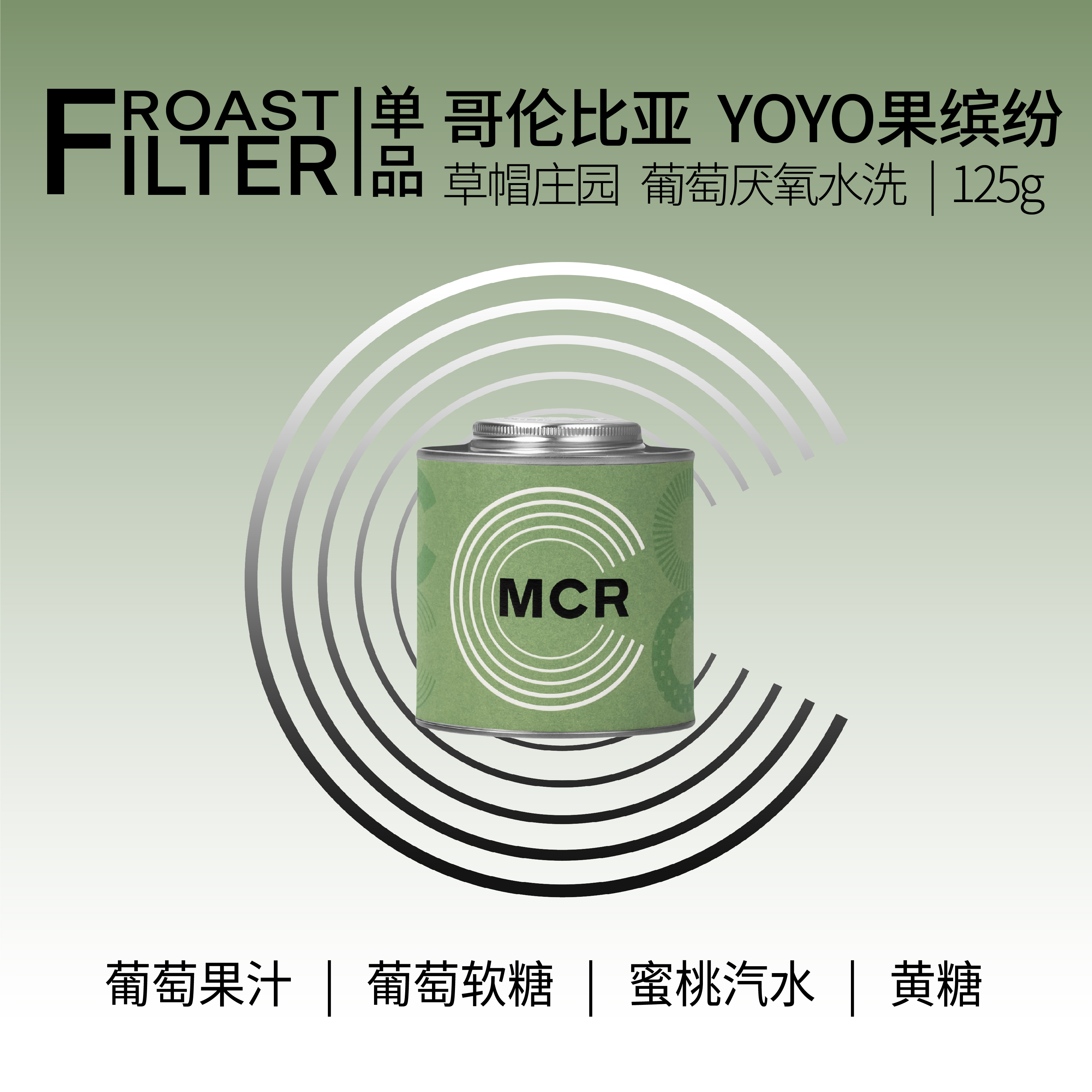 125g哥伦比亚葡萄MCR厌氧日晒