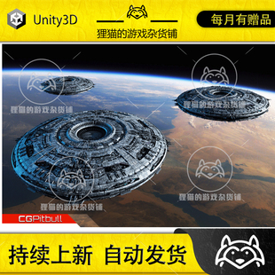 Unity UFO MotherShip 1.0 外星科幻飞船模型 含fbx源文件