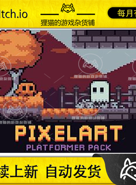 itch.io Platformer Tileset Pixelart Halloween Graveyard 像素