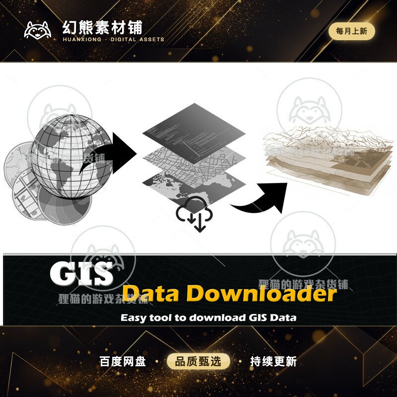 Unity GIS Data Downloader 2.1 包更新 地形数据下载插件